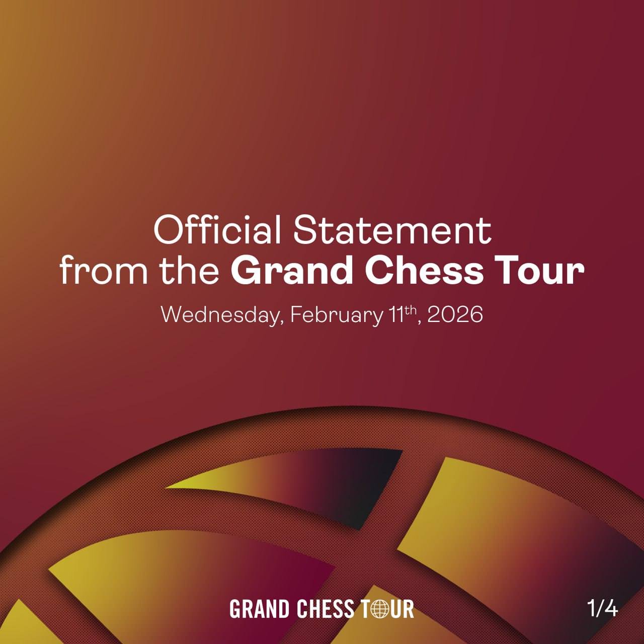 Grand Chess Tour sana o'zgartirishsiz qolishini e'lon qildi